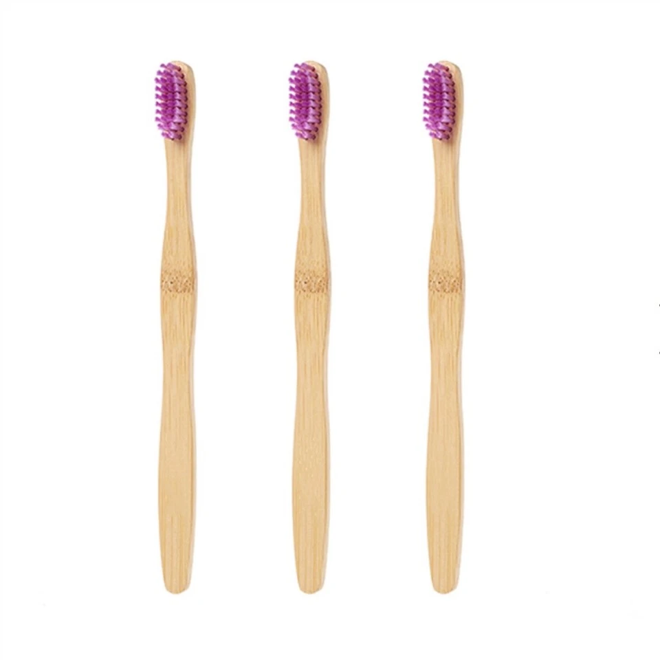 Individually Wrapped Castor Oil Plant Bristle Bamboo Toothbrush