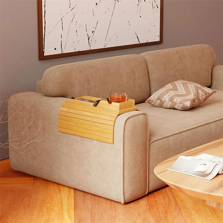 Bamboo Couch Armrest Tray Organizer